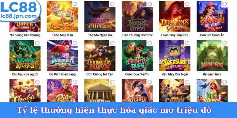 Tỷ lệ thưởng hiện thực hóa giấc mơ triệu đô